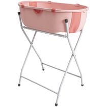 Banheira de Bebe com Suporte Kiddo Flap Plus Compacta Rosa