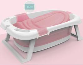 Banheira De Bebê Com Termômetro Dobrável E Redinha Infantil - Tibaby