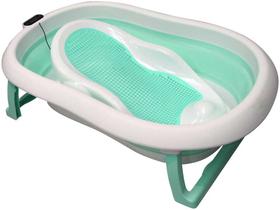 Banheira de Bebê Dobrável com Termômetro Premium Baby Happy Baby Verde 28L