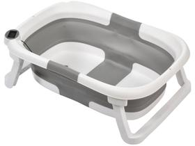 Banheira de Bebê Plástica Dobrável Cinza 25Kg Galzerano