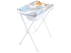 Banheira de Bebê Plástica Galzerano Classic 7045 com Trocador e Suporte Dino