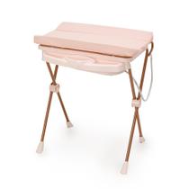 Banheira de Bebê Plástica Galzerano Classic 7045 com Trocador e Suporte Rose