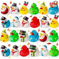 Banheira de bebê Rubber Duck JOYIN Christmas Ducks 24 unidades Banheira de bebê Rubber Duck JOYIN Christmas Ducks 24 unidades