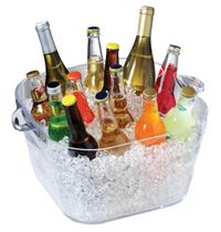 Banheira de bebidas Prodyne Big Square Party Clear com capacidade de 16,8 L Banheira de bebidas Prodyne Big Square Party Clear com capacidade de 16,8 L