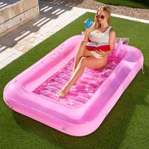 Banheira de bronzeamento inflável Lounge Float Sloosh Suntan Tub L-Pink