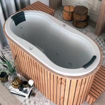 Banheira de Hidromassagem Ofuro Oval Duplo Elegance 161cmx81cmx95cm em Gel Coat- 220V Mondialle Banheira de Hidromassagem Ofuro Oval Duplo Elegance 161cmx81cmx95cm em Gel Coat- 220V Mondialle