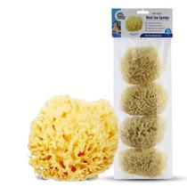 Banheira de Lã Natural Sea Sponge Baby Buddy - Pacote com 4 Unidades para Recém-Nascido