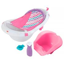 Banheira Deluxe 4 em 1 Cresce com o Bebê Fisher-Price Rosa FBM96 - Mattel