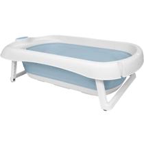 Banheira Dobrável 30 Litros Compacta Móvel Banho Infantil C/ Válvula Sensor Suporte Porta Sabonetes e Shampoo BUBA