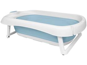Banheira Dobrável Buba Azul Silicone e Plástico Compacta e Prática