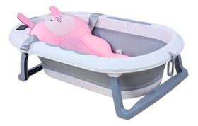 Banheira Dobrável Com Termômetro Embutido E Apoio Flutuante Macio Para Bebê Recém-Nascido