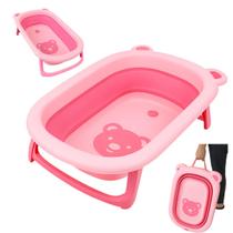 Banheira Dobravel de Bebe com Suporte Rosa Snel Home