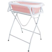 Banheira Dobrável Flex Plus com Suporte de Elevação Kiddo Rosa