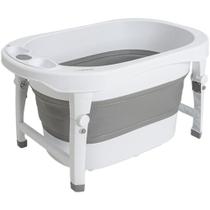 Banheira Dobrável Kiddo Ofurô Oyster Cinza e Branco