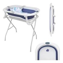 Banheira dobravel premium baby bubbly com almofada de banho