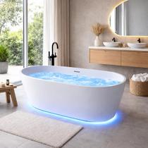 Banheira Freestanding Imersão Viena Air Blower Led 1,7m 110V PEX