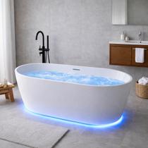 Banheira Freestanding Imersão Viena Air Blower Led Branco 1,5m 110V PEX