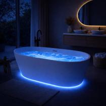 Banheira Freestanding Imersão Viena Air Blower Led Branco 1,7m 220V PEX