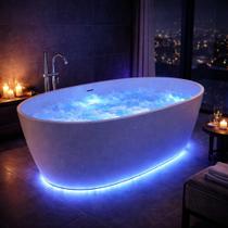 Banheira Freestanding RM Decor Aeris 150 Imersão Air Blower Led Branco 1,5m 220V
