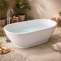 Banheira Freestanding RM Decor Quartzo Lux Imersão Branco 1,7m