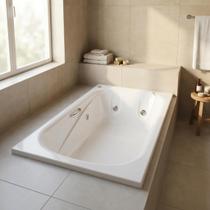 Banheira Hidromassagem Dupla Cristal Ouro Fino 4 Jatos com Alças e Piso Antiderrapante 170x110cm em Acrilico 220V Branco Banheira Hidromassagem Dupla Cristal Ouro Fino 4 Jatos com Alças e Piso Antiderrapante 170x110cm em Acrilico 220V Branco