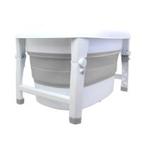 Banheira Infantil Retratil Dobravel Portatil Cinza Grande