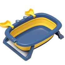 Banheira Infantil Retrátil em Silicone Modelo Caranguejo - Azul