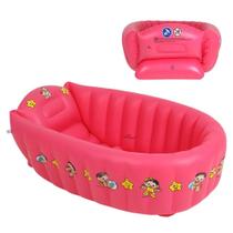 Banheira Inflavel Portatil Infantil Banho do Bebe Rosa Bel