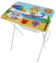 Banheira Luxo Com Suporte E Trocador Bebê Infantil Resistente Barato