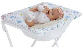 Banheira Luxo Suporte Trocador Bebê Infantil Menino Menina Ursinho