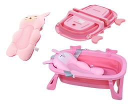 Banheira Ofurô Infantil Dobrável Com Almofada Flutuante E Saboneteira Compacta E Confortável Banheira Ofurô Infantil Dobrável Com Almofada Flutuante E Saboneteira Compacta E Confortável