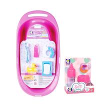Banheira P/ Boneca C/ Aces. + Mamadeira e Chupeta - Cotiplás Banheira P/ Boneca C/ Aces. + Mamadeira e Chupeta - Cotiplás