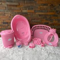 Banheira para Bebe 22 L redutor saboneteira lixeira de bebe prato infantil10 itens Prato e copo Infantil Banheira para Bebe 22 L redutor saboneteira lixeira de bebe prato infantil10 itens Prato e copo Infantil
