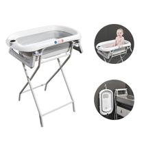Banheira Para Bebê Dobrável C/Suporte Wish Branco Maxi Baby