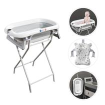 Banheira Para Bebê Dobrável C/Suporte Wish Branco Maxi Baby