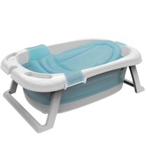 Banheira Para Bebe Dobrável Portátil Com Medidor de Temperatura e Rede