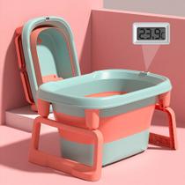 Banheira para Bebê Infantil Retrátil Dobrável Modelo Ofurô Baby com Sensor e Mostrador de Temperatura