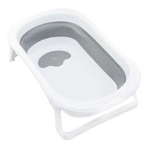 Banheira para Bebê Plástica Dobrável Koa Branco Cinza Galzerano