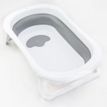 Banheira para Bebê Plástica Dobrável Koa Branco/Cinza Galzerano