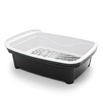 Banheira Para Gatos Furba Sanitária Desmontável Peneira E 2 Bandejas Higiênica
