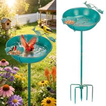Banheira para Pássaros Mellbree 33 cm Diâmetro x 99 cm Altura Azul Lago com Dourado Banheira para Pássaros Mellbree 33 cm Diâmetro x 99 cm Altura Azul Lago com Dourado