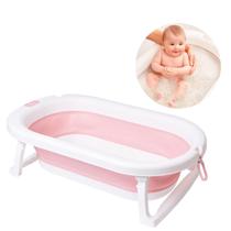Banheira Portátil Dobrável Buba com Sensor de Temperatura e Antiderrapante 26 Litros Cor:Rosa