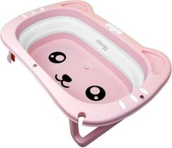 Banheira Portátil Dobrável Gatinha Rosa para Bebê - Clingo