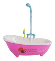 Banheira Rosa Grande Com Chuveiro Para Bonecas Brinquedo Infantil Sai Água