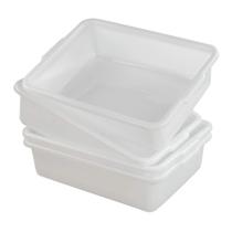 Banheiras de ônibus Annkkyus Commercial 8L, lavatório de plástico branco, pacote com 4 Banheiras de ônibus Annkkyus Commercial 8L, lavatório de plástico branco, pacote com 4