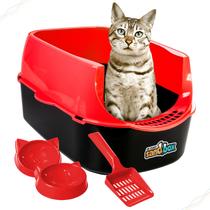 Banheiro Caixa De Areia Para Gatos Sanitário Pet C/ Acessórios - Jel Plast