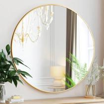 Banheiro com estrutura metálica Mirror Sunniry Round Gold 71 cm Banheiro com estrutura metálica Mirror Sunniry Round Gold 71 cm