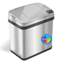 Banheiro com sensor iTouchless de 9,5 L com filtro de odor prateado