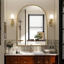 Banheiro Mirror Easly Arch 50x75cm com estrutura de metal arqueada dourada