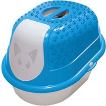 Banheiro Para Gatos Cat Toalete Furacão Pet Caixa De Areia Fechada Com Filtro - AZUL